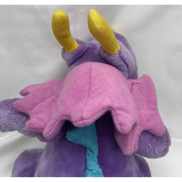 Vintage 1986 Commonwealth Tricertop Dinosnores Plush Rolling Ball Rattle Toy 12” - Picture 14 of 16